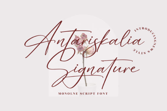 Antariskalia Signature: A Beautiful Script Typeface for Crafters